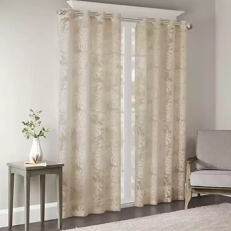 Leilani Palm Leaf Curtain Panel, 95 in.>Kirklands Home Flash Sale