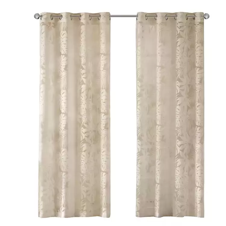 Leilani Palm Leaf Curtain Panel, 84 in.>Kirklands Home Flash Sale