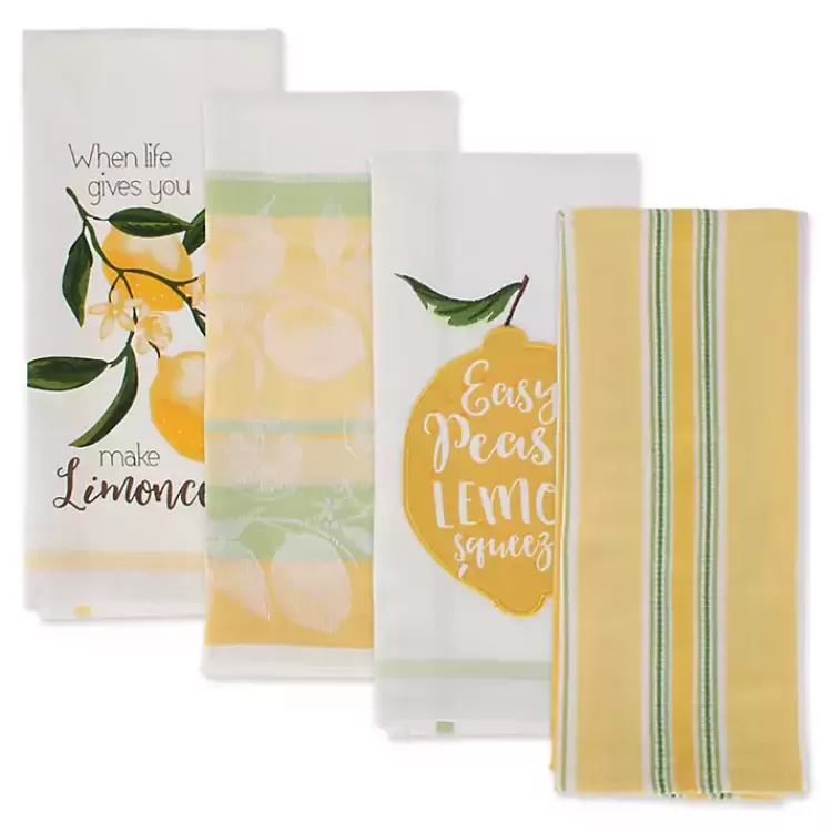 Lemon Bliss Printed Kitchen Towels, Set of 4>Kirklands Home Clearance
