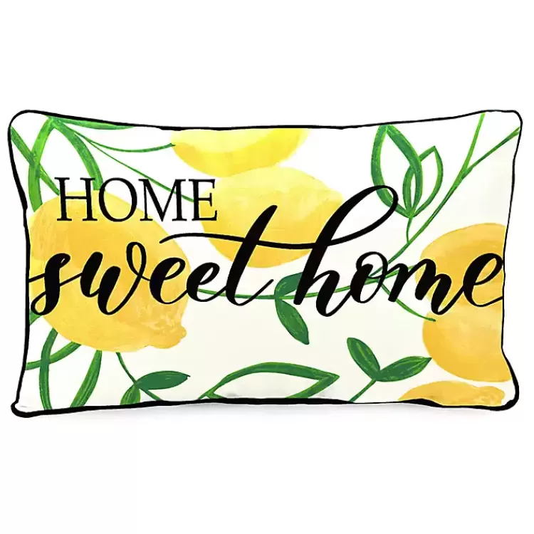 Lemon Home Sweet Home Outdoor Lumbar Pillow>Kirklands Home Fashion