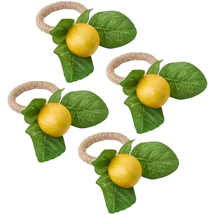 Lemon Leaf Rope Napkin Rings, Set of 4>Kirklands Home Hot