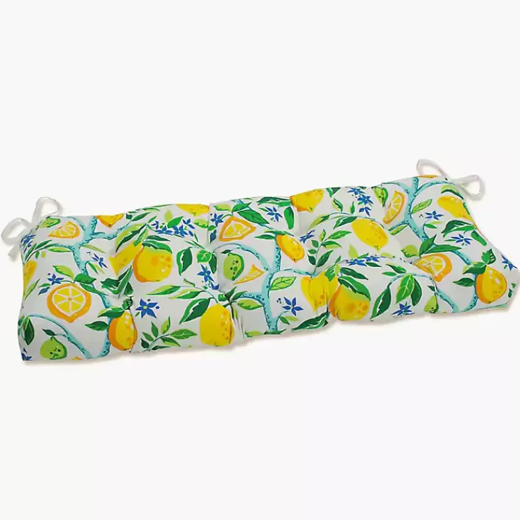 Lemon Tree Tufted Outdoor Settee Cushion, 44 in.>Kirklands Home Best