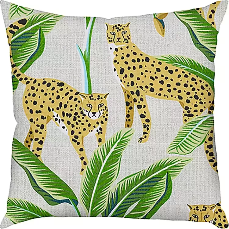 Leopard & Foliage Outdoor Pillow, 22 in.>Kirklands Home Discount