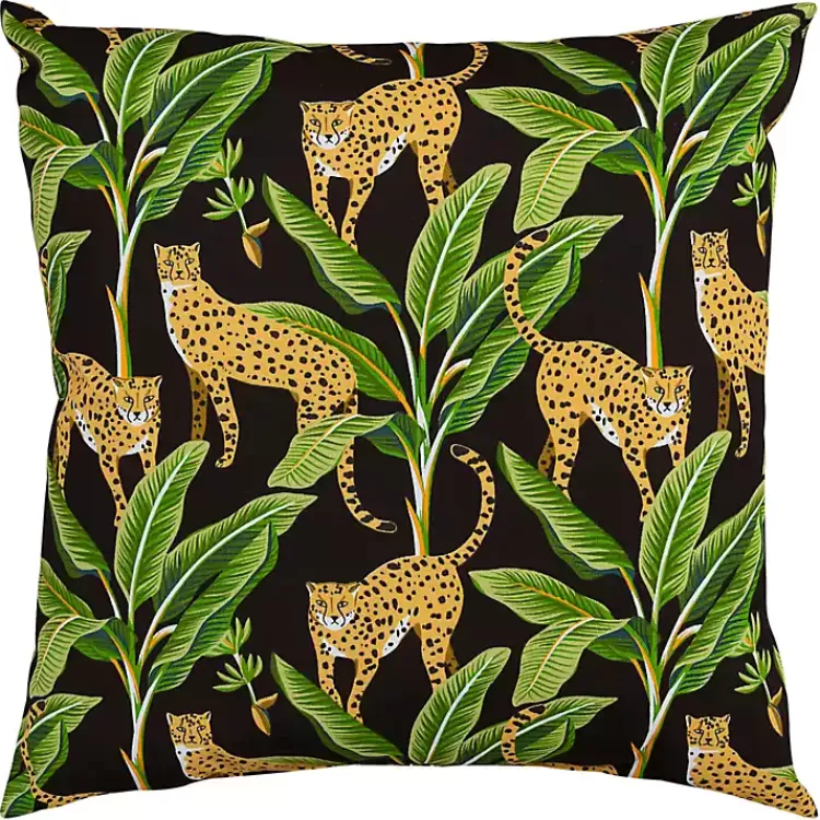 Leopard & Palm Tree Outdoor Pillow, 22 in.>Kirklands Home New