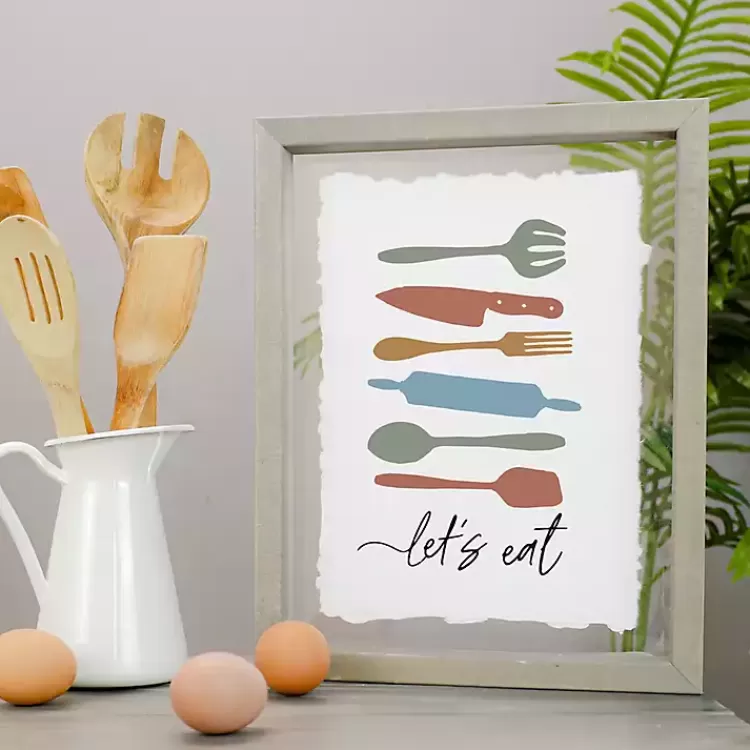 Let's Eat Framed Wall Plaque>Kirklands Home Clearance