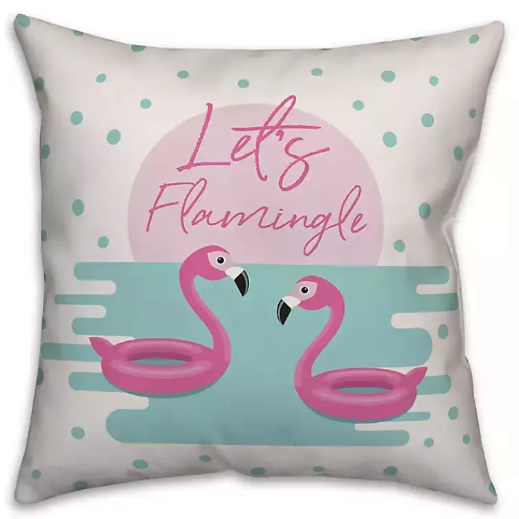 Let's Flamingle Outdoor Pillow>Kirklands Home Clearance