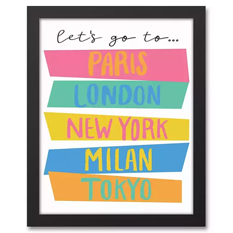 Let's Go Travel Framed Canvas Art Print>Kirklands Home Outlet