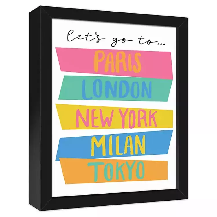 Let's Go Travel Framed Canvas Art Print>Kirklands Home Outlet