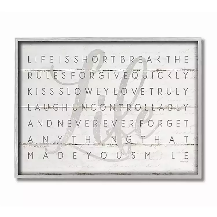 Life Is Short Framed Wall Plaque>Kirklands Home Best Sale
