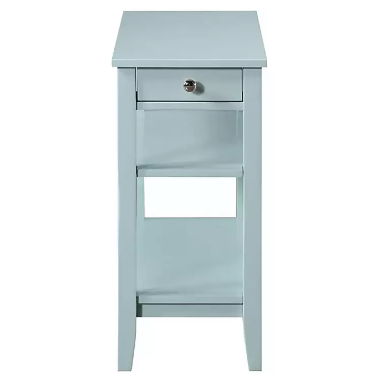 light_blue_chairside_end_table_with_shelves_2.webp Light Chairside End Table with Shelves>Kirklands Home Outlet