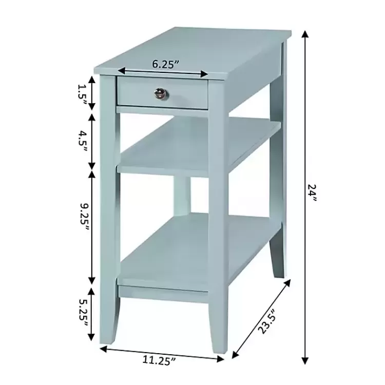 light_blue_chairside_end_table_with_shelves_5.webp Light Chairside End Table with Shelves>Kirklands Home Outlet