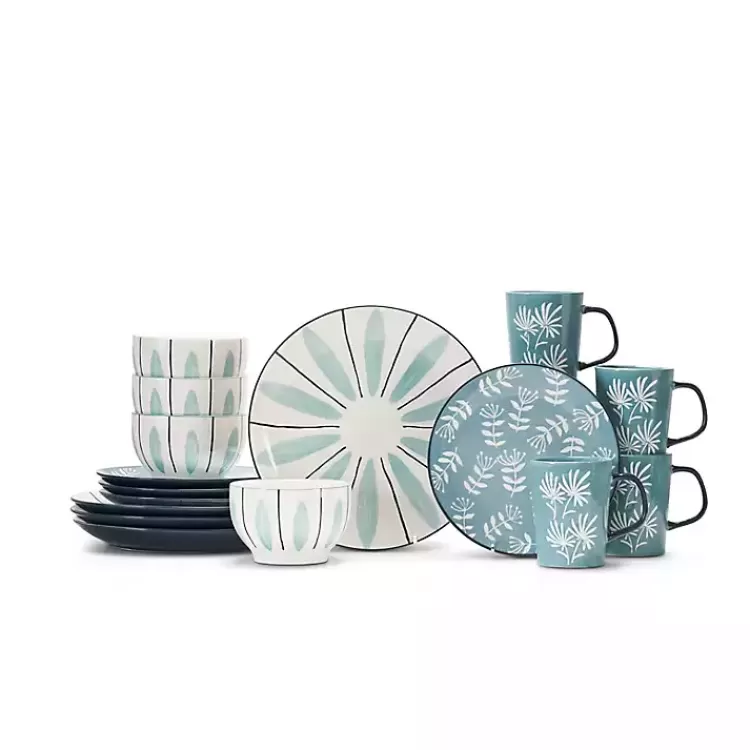 Light Blue Patterned 16-pc. Dinnerware Set>Kirklands Home Best