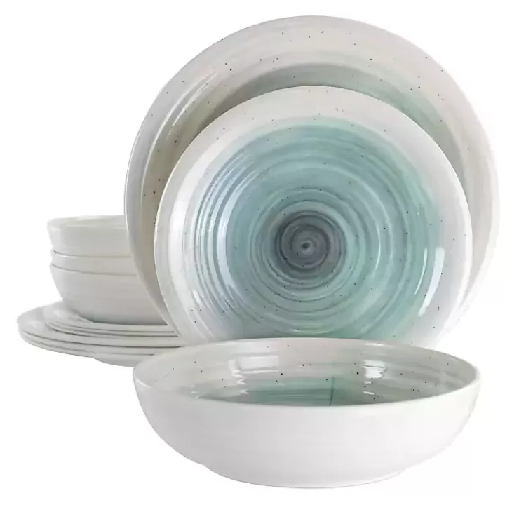 Light Blue Swirl Melamine 12-pc. Dinnerware Set>Kirklands Home Online