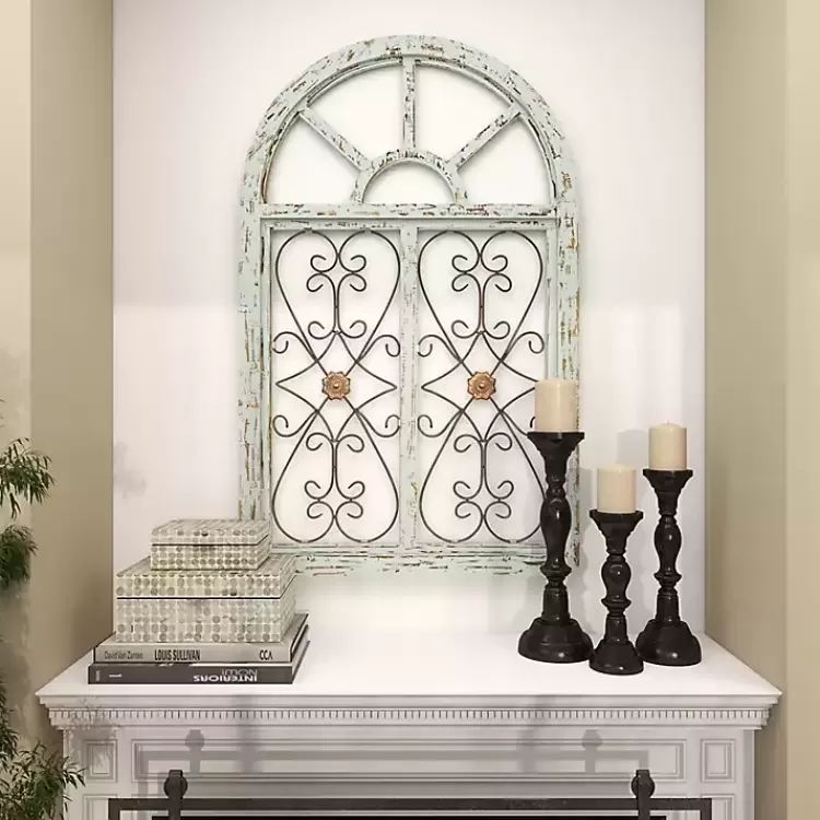 light_blue_wood_arched_window_wall_plaque_10.webp Light Blue Wood Arched Window Wall Plaque>Kirklands Home Cheap