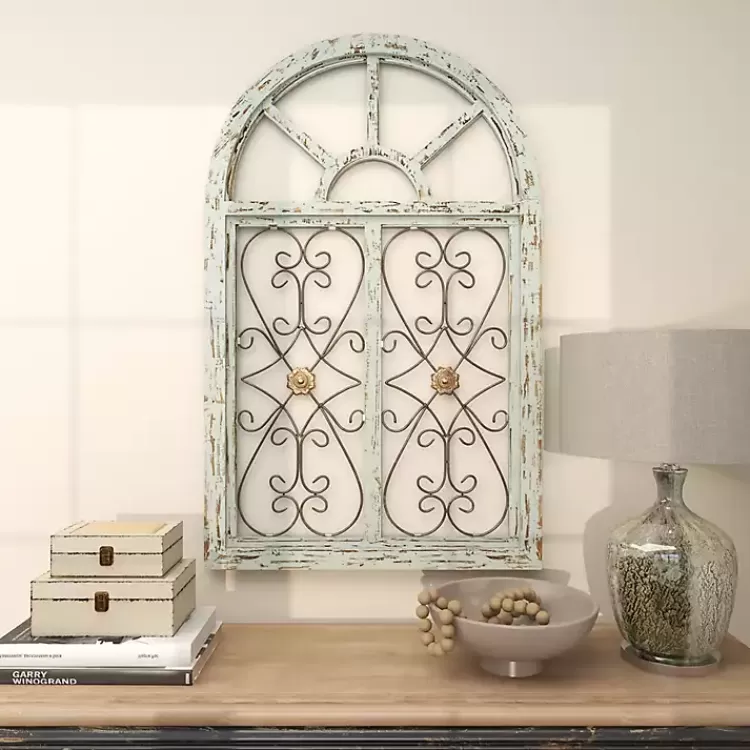 light_blue_wood_arched_window_wall_plaque_9.webp Light Blue Wood Arched Window Wall Plaque>Kirklands Home Cheap