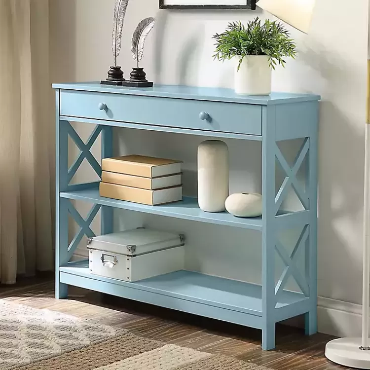 Light X-Frame 2-Shelf Console Table>Kirklands Home Store