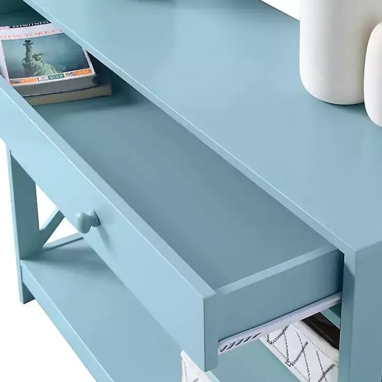 light_blue_xframe_shelf_console_table_3.webp Light X-Frame 2-Shelf Console Table>Kirklands Home Store