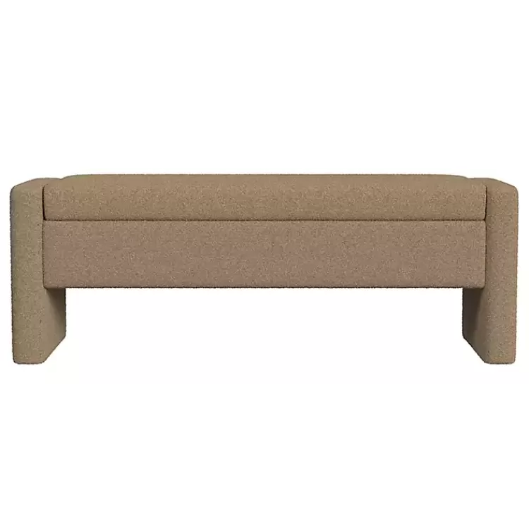 Light Boucle Modern Storage Bench>Kirklands Home Sale