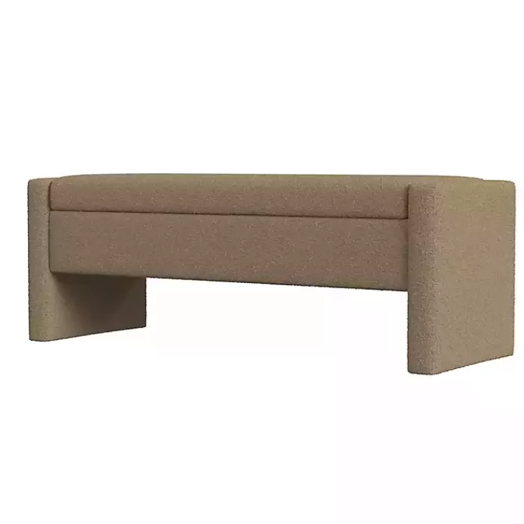 Light Boucle Modern Storage Bench>Kirklands Home Sale