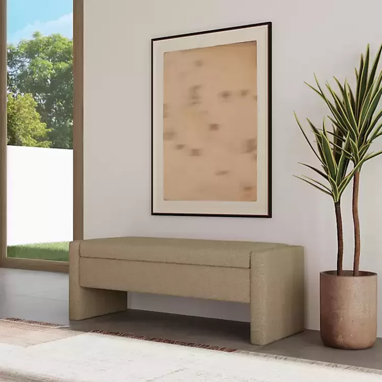 light_brown_boucle_modern_storage_bench_3.webp Light Boucle Modern Storage Bench>Kirklands Home Sale