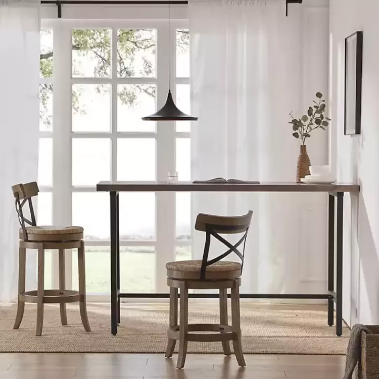 light_brown_wood_and_seagrass_swivel_counter_stool_3.webp Light Wood and Seagrass Swivel Counter Stool>Kirklands Home Online