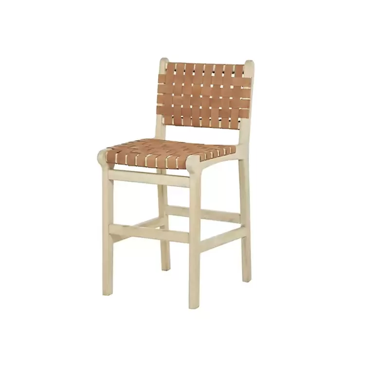 light_brown_woven_leather_wooden_counter_stool_2.webp Light Brown Woven Leather Wooden Counter Stool>Kirklands Home Hot