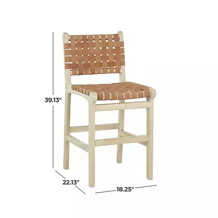 light_brown_woven_leather_wooden_counter_stool_7.webp Light Brown Woven Leather Wooden Counter Stool>Kirklands Home Hot