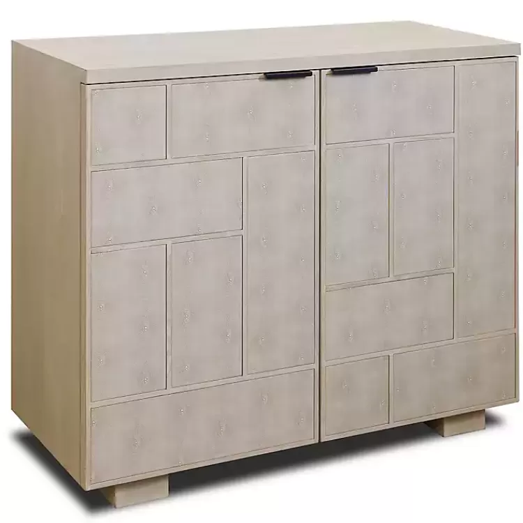 Light Cream Shagreen Tiled Cabinet>Kirklands Home Best Sale