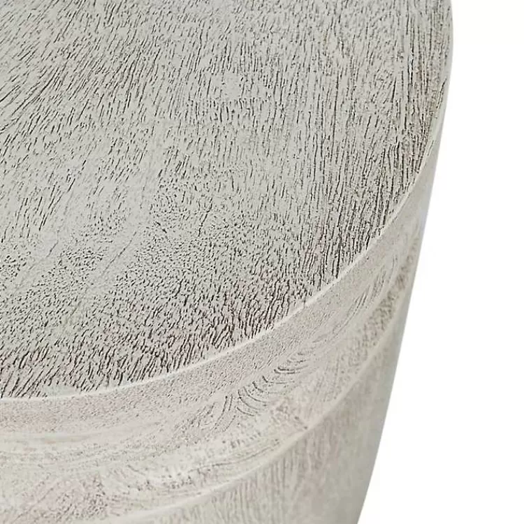 light_cream_wood_cylinder_accent_table_2.webp Light Cream Wood Cylinder Accent Table>Kirklands Home Fashion
