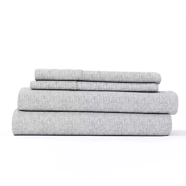 light_gray_chambray_pc_queen_bed_sheet_set_3.webp Light Chambray 4-Pc. Queen Bed Sheet Set>Kirklands Home Fashion