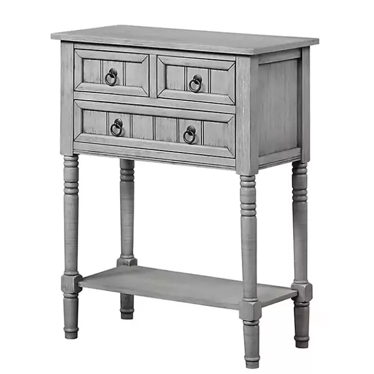 Light 3-Drawer Turned Legs Accent Table>Kirklands Home Shop