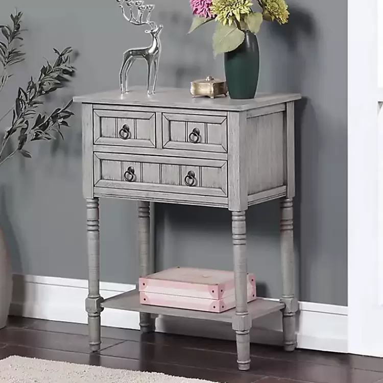 Light 3-Drawer Turned Legs Accent Table>Kirklands Home Shop