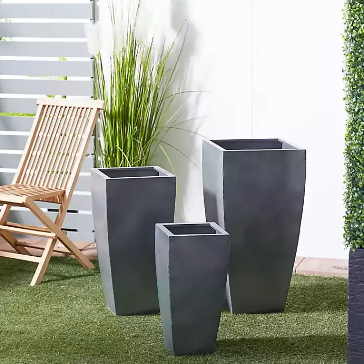 Light Metal Round Tapered Planters, Set of 3>Kirklands Home Cheap