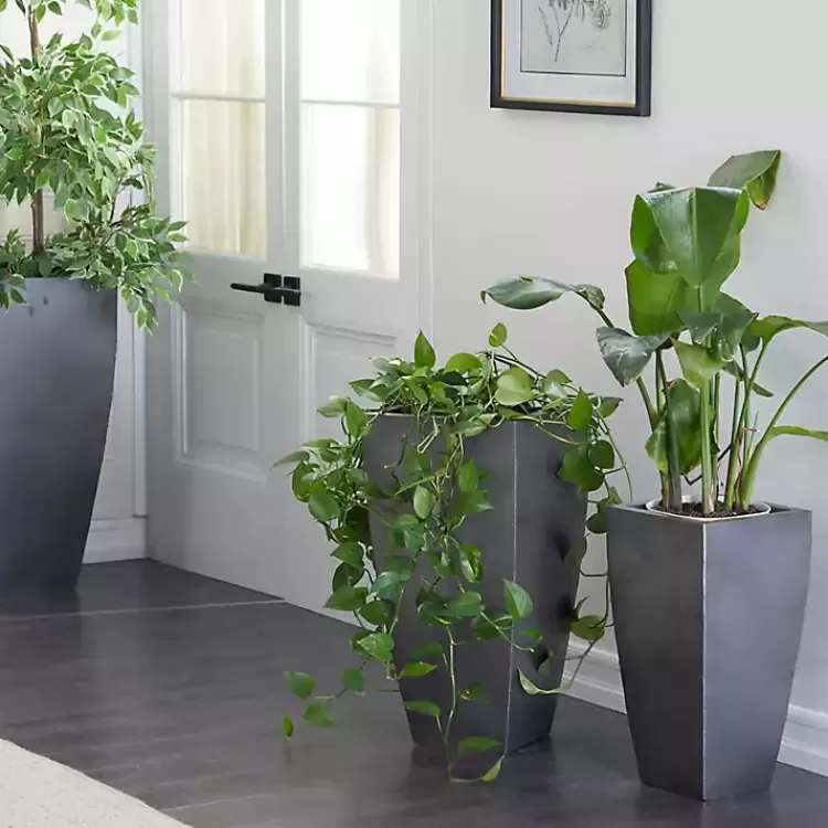 light_gray_metal_round_tapered_planters_set_of__2.webp Light Metal Round Tapered Planters, Set of 3>Kirklands Home Cheap