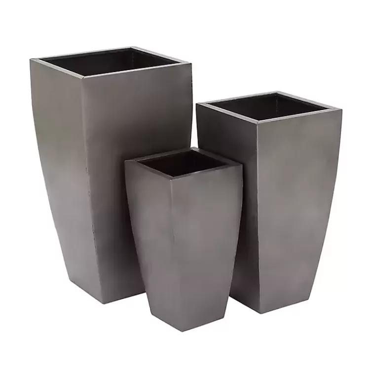 light_gray_metal_round_tapered_planters_set_of__3.webp Light Metal Round Tapered Planters, Set of 3>Kirklands Home Cheap