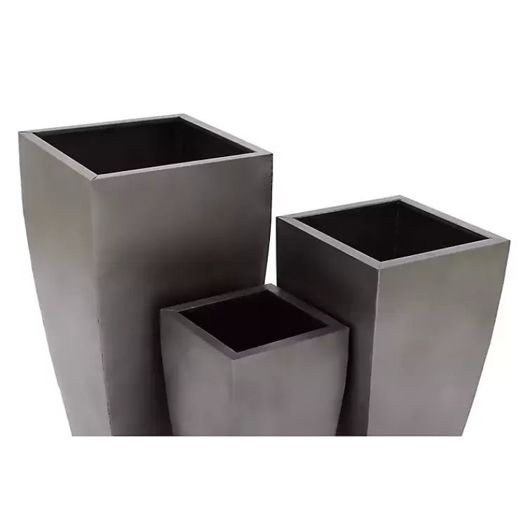 light_gray_metal_round_tapered_planters_set_of__5.webp Light Metal Round Tapered Planters, Set of 3>Kirklands Home Cheap