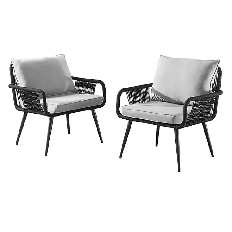 Light Gray Rope Frame 2-pc. Outdoor Arm Chair Set>Kirklands Home Fashion