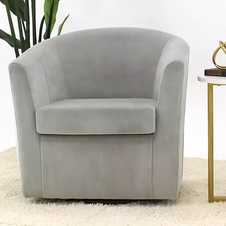 light_gray_swivel_barrel_accent_chair_2.webp Light Swivel Barrel Accent Chair>Kirklands Home Fashion