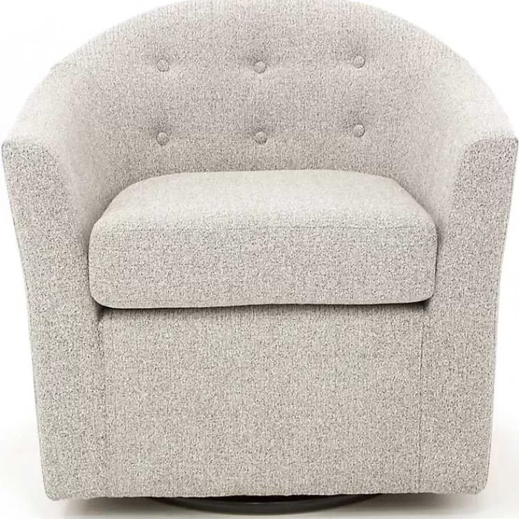 Light Tufted Swivel Barrel Accent Chair>Kirklands Home Best Sale