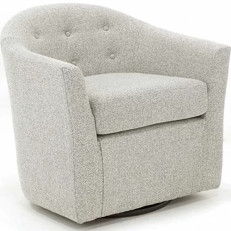 Light Tufted Swivel Barrel Accent Chair>Kirklands Home Best Sale