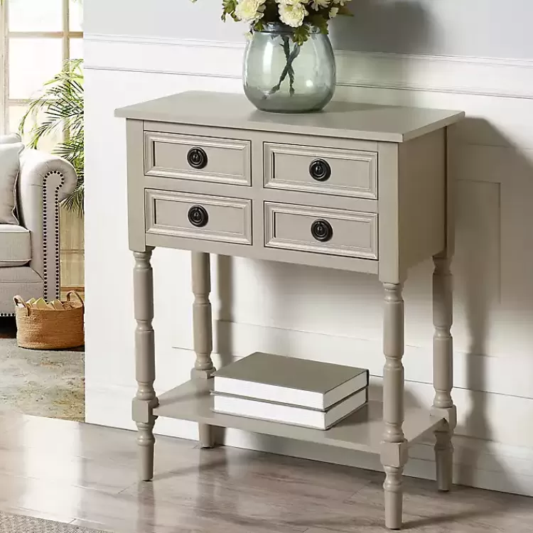 Light Wood 4-Drawer Barrett Console Table>Kirklands Home Fashion