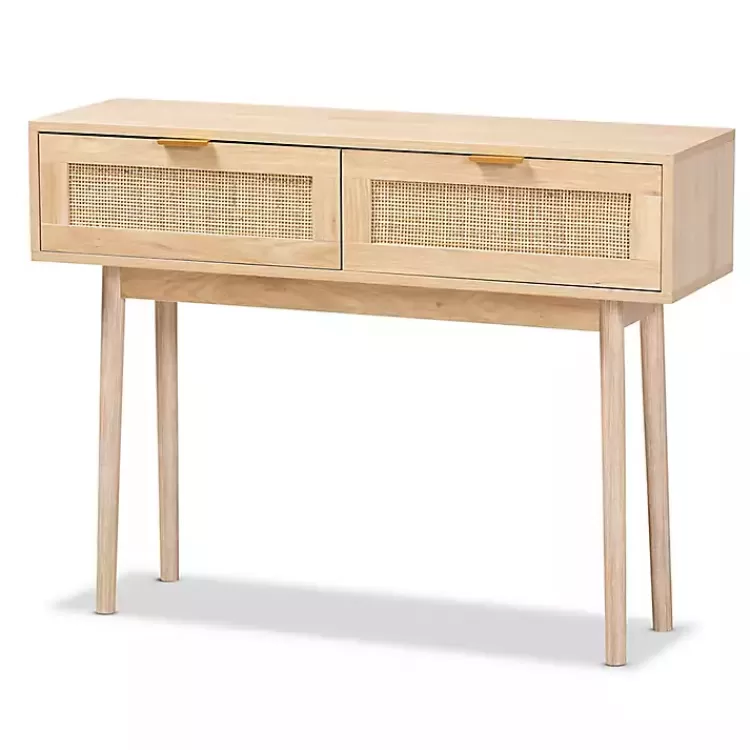 Light Oak Rat and Wood Console Table>Kirklands Home Fashion