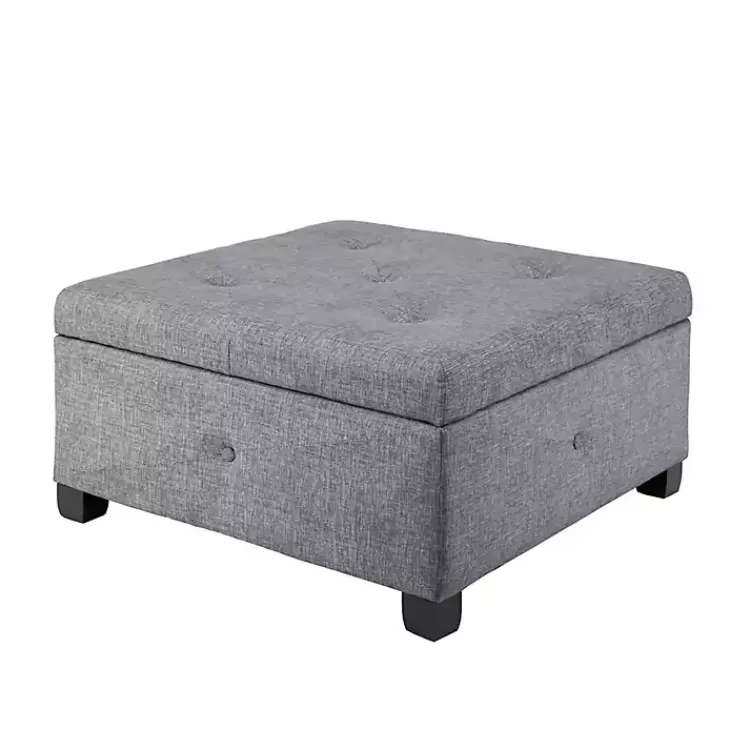 Lila Tufted Charcoal Storage Ottoman>Kirklands Home New