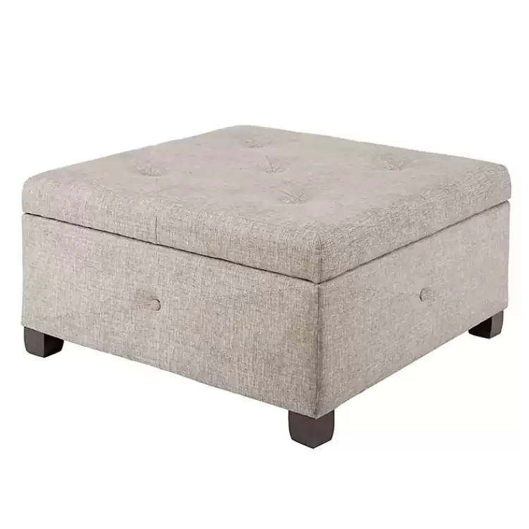 Lila Tufted Sand Storage Ottoman>Kirklands Home Flash Sale