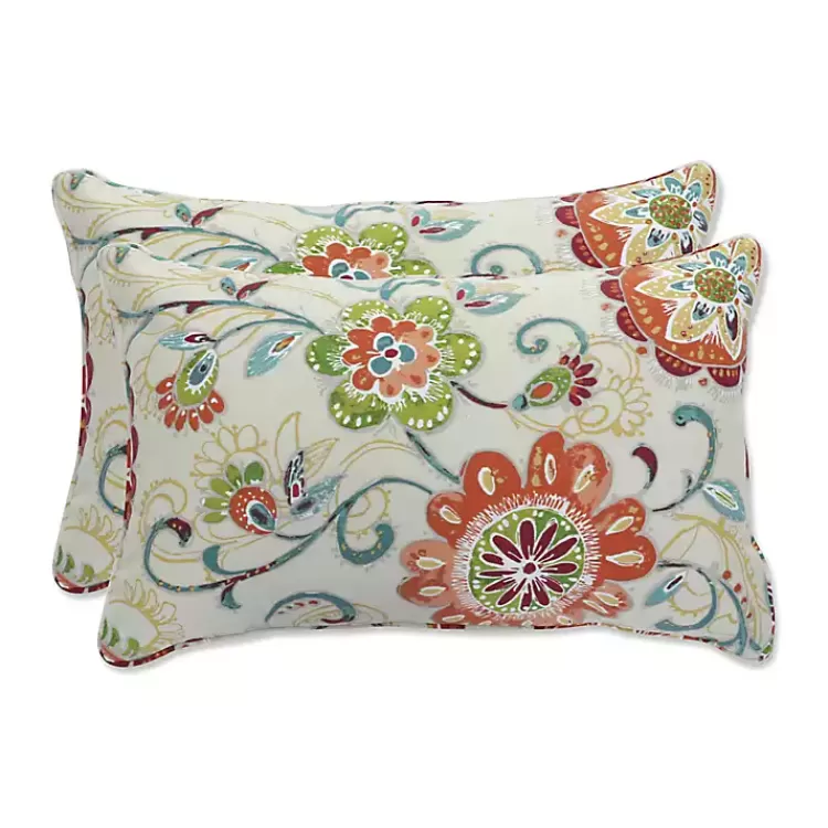 Lily Paisley Outdoor Lumbar Pillows, Set of 2>Kirklands Home Cheap