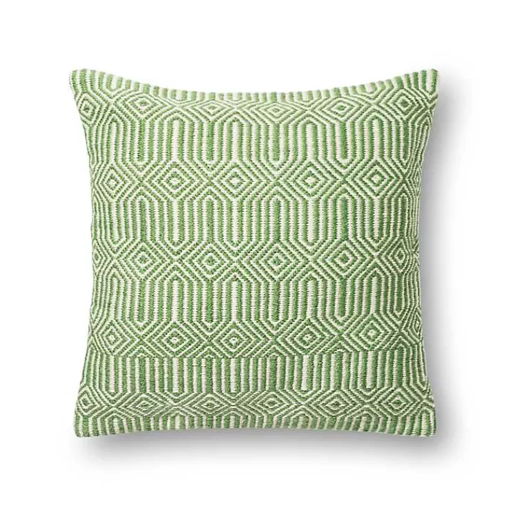 Lime Woven Geometric Outdoor Throw Pillow>Kirklands Home Cheap