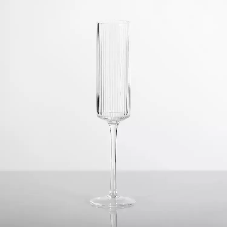 Linear Ribbed Champagne Flute>Kirklands Home Best Sale
