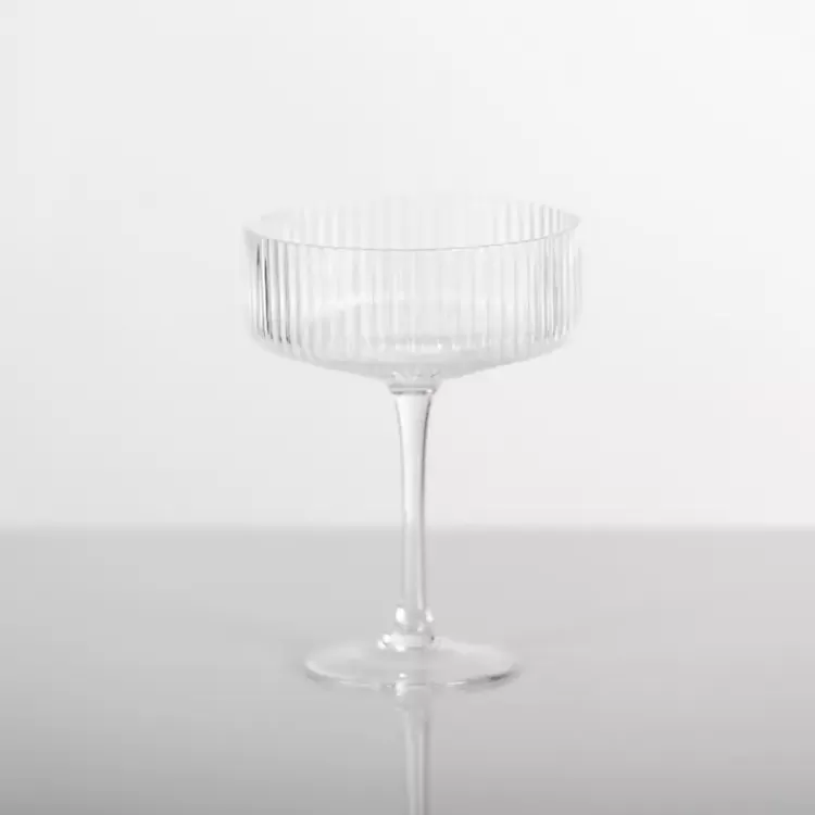Linear Ribbed Coupe Glass>Kirklands Home Outlet