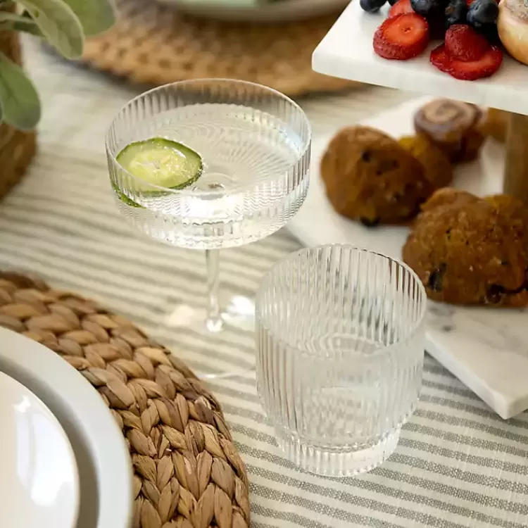 Linear Ribbed Coupe Glass>Kirklands Home Outlet