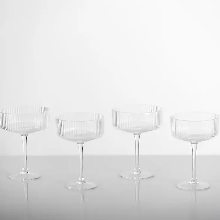 Linear Ribbed Coupe Wine Glasses, Set of 4>Kirklands Home Best Sale